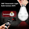 DDLC 4MP WiFi Bulb Smart CCTV Camera | 360 degree HD Panoramic View | Night Vision | Motion Detection | Two-Way Audio | Wireless WiFi Bulb Cam for Home Indoor | Mobile App V380 Pro
