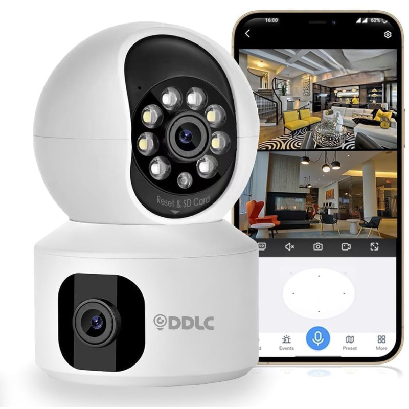 DDLC 4/8MP WiFi Smart Dual Lens Light Bulb Camera | Color Night Vision