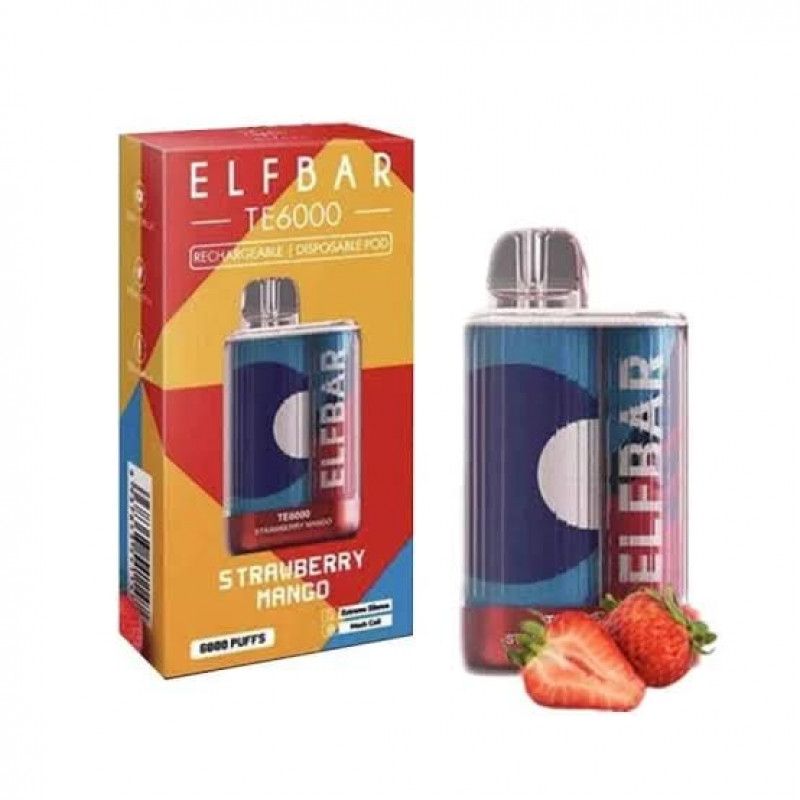 Elf Bar Disposable Vape TE-6000 Puff | 50mg Nicotine Rechargeable E-cigarette | Type-C Vaporizer