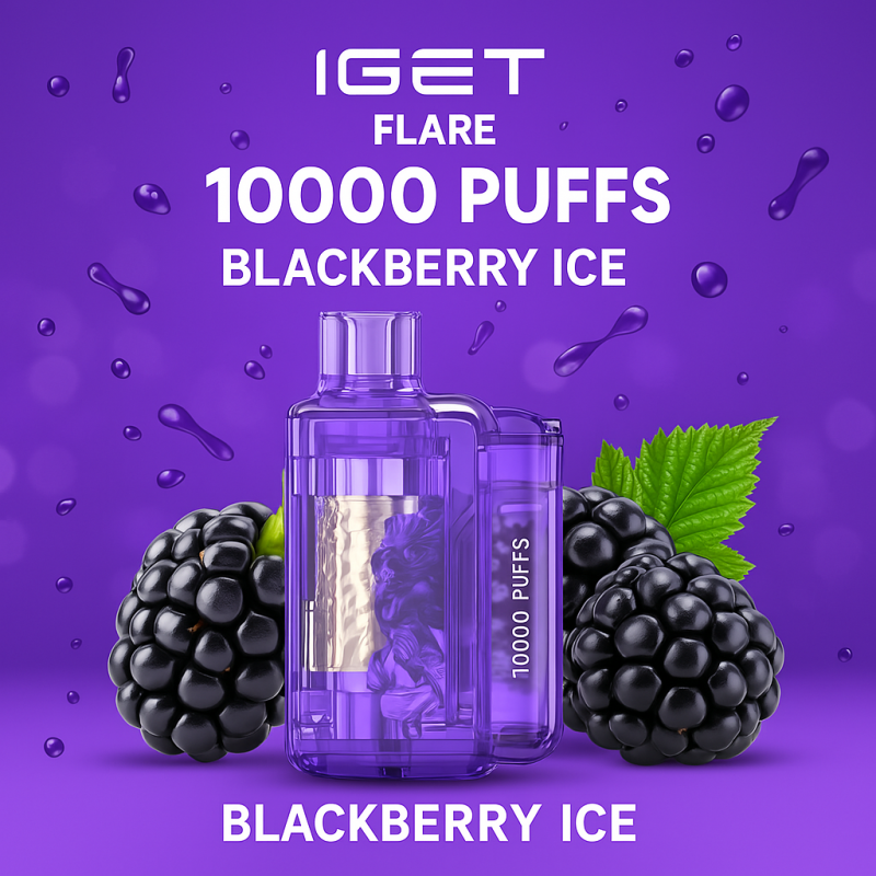 IGet B10000 Flare Disposable Vape | Blackberry ice | 10000Puff E-Cigarette | 5% Nic