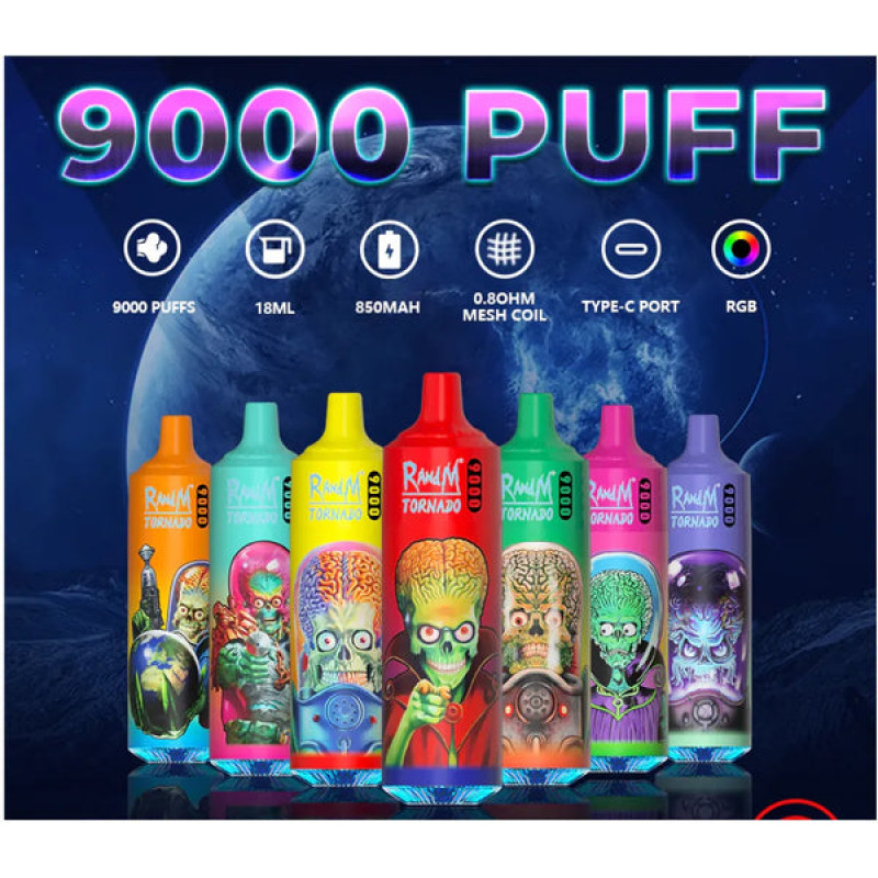 R&M Tornado Rechargeable Disposable Vape 9000 Puffs
