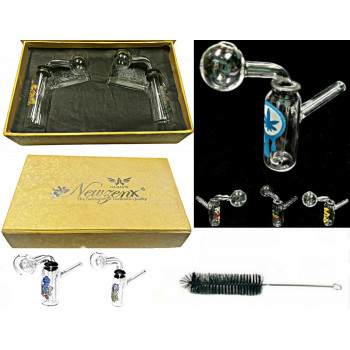 Newzenx Oil Meth Crystal Bong 3 Inch | Gift Box & Pipe Cleaner Pack 2