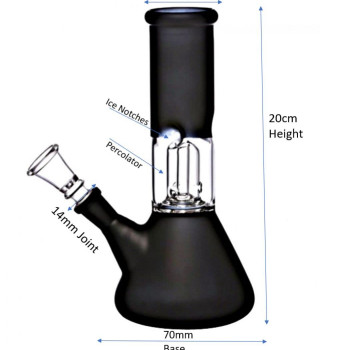 Newzenx Glass Bong Single Perc Ice Bong 8 Inch | Crusher, Pouch