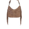 Antin Suede Leather Fringe Hobo & Shoulder Bag - Brown Tan