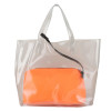 Antin Transparent Tote bag | Shoulder Bag with Orange Neon Clutch