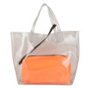Antin Transparent Tote bag | Shoulder Bag with Orange Neon Clutch