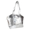 Antin Silver Faux Leather Tote Bag | Animal Print front pocket Handbag