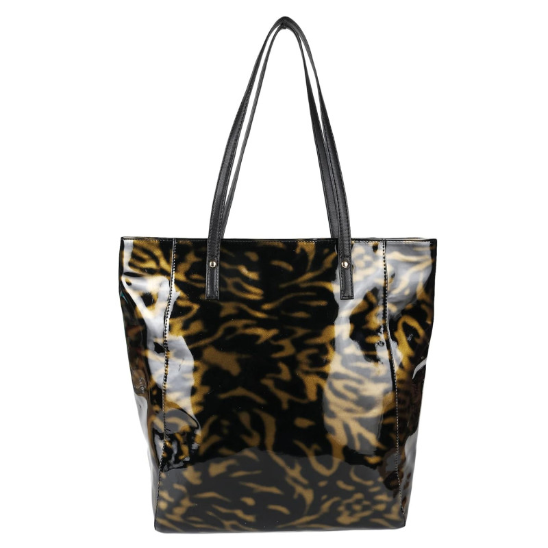 Antin Faux Leather Tote Bags Wear as Shoulder & Handbag - Black-Gold