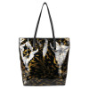 Antin Faux Leather Tote Bags Wear as Shoulder & Handbag - Black-Gold