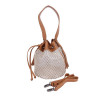 Antin Faux Leather Bucket Sling Bag | Handbag (White/Black)