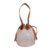 Antin Faux Leather Bucket Sling Bag | Handbag (White/Black)