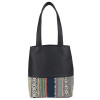 Antin Top Handle Woven Fabric & PU Handbag | Bucket Bag, Shoulder Bag