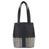 Antin Top Handle Woven Fabric & PU Handbag | Bucket Bag, Shoulder Bag