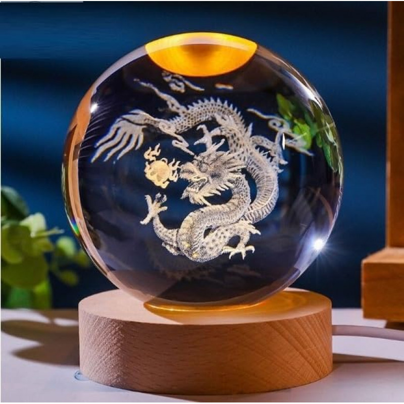NEEVA CRAFT 3D Moon Astronaut Crystal Ball Night Light with Wooden Base - LED USB Table Lamp for Kids, Teens, and Home Decor(Astronut) NEEVA CRAFT 3D Moon Astronaut Crystal Ball Night Light with Wooden Base - LED USB Table Lamp for Kids, Teens, and Home Decor(Astronut)