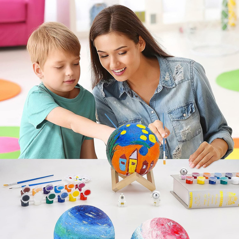 NEEVA CRAFT 3D Moon Astronaut Crystal Ball Night Light with Wooden Base - LED USB Table Lamp for Kids, Teens, and Home Decor(Astronut) NEEVA CRAFT 3D Moon Astronaut Crystal Ball Night Light with Wooden Base - LED USB Table Lamp for Kids, Teens, and Home Decor(Astronut)