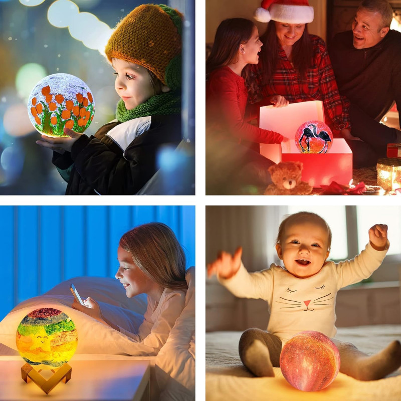 NEEVA CRAFT 3D Moon Astronaut Crystal Ball Night Light with Wooden Base - LED USB Table Lamp for Kids, Teens, and Home Decor(Astronut) NEEVA CRAFT 3D Moon Astronaut Crystal Ball Night Light with Wooden Base - LED USB Table Lamp for Kids, Teens, and Home Decor(Astronut)