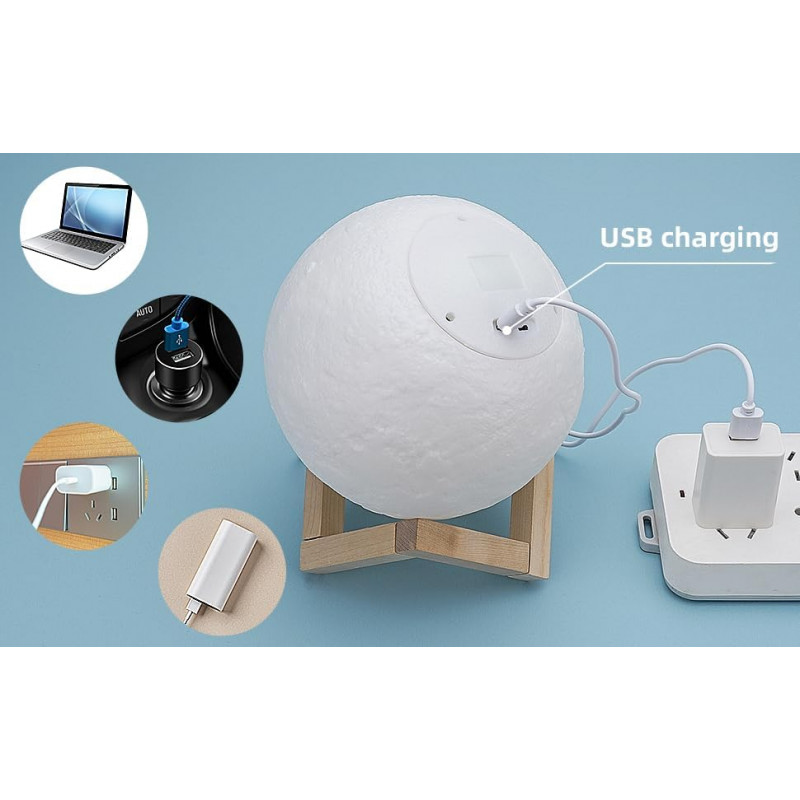 NEEVA CRAFT 3D Moon Astronaut Crystal Ball Night Light with Wooden Base - LED USB Table Lamp for Kids, Teens, and Home Decor(Astronut) NEEVA CRAFT 3D Moon Astronaut Crystal Ball Night Light with Wooden Base - LED USB Table Lamp for Kids, Teens, and Home Decor(Astronut)