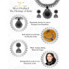 Antique Vintage Oxidised Silver Kolhapuri Stone Choker Necklace Set with Jhumka Earrings for Girls