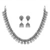 Oxidized German Silver Necklace with Earring for Women and Girls