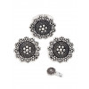 Oxidised Silver Tradtional Necklace Jewellery Set with Earrings , Rings and Nose Clip