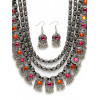 Oxidised Silver Tribal Necklace Jewellery Set for Women | Latest Multicolour