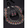 Oxidised Silver Tribal Necklace Jewellery Set for Women | Latest Multicolour