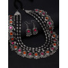 Oxidised Silver Tribal Necklace Jewellery Set for Women | Latest Multicolour