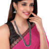 Ethnic Silver Oxidised Long Choker Necklace Set with Earrings Traditional Jewellery Set