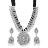 Silver Plated Afghani Tribal Necklace Jewellery set with Earrings and Bangles Combo