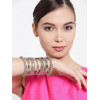Silver Plated Afghani Tribal Necklace Jewellery set with Earrings and Bangles Combo