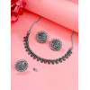 German Silver Oxidised Jewellery Set | Traditional Threaded Choker Necklace for Women