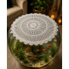 Handmade Crochet Lace Round Table Mat Placement (24 Inch, Cream)