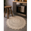Handmade Crochet Lace Round Table Mat Placement (24 Inch, Cream)