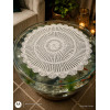 Handmade Crochet Lace Round Table Mat Placement (24 Inch, Cream)
