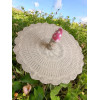 Handmade Crochet Lace Round Table Mat Placement (24 Inch, Cream)
