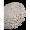 Handmade Crochet Lace Round Table Mat Placement (24 Inch, Cream)