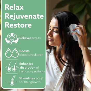 AGARO Rechargeable Scalp Massager | Portable Electric Head Kneading Massager | 3 Speed Modes | IPX7 Waterproof, Head Scratcher - SM3675