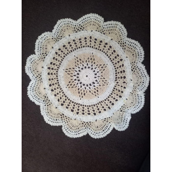 Handmade Crochet White Round Table Centrepiece | 20 cm Diameter
