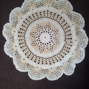 Handmade Crochet White Round Table Centrepiece | 20 cm Diameter