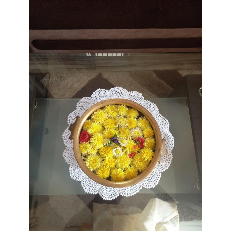 Handmade Crochet White Round Table Centrepiece | 20 cm Diameter