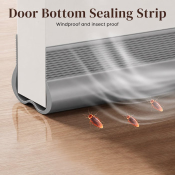 Gap Filler for Door | Bottom Seal Strip - Sound-Proof, Reduce Noise | Door Stopper for Reduce Door Dust, Insects Protector (Grey)