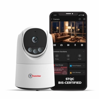 Trueview 3MP Wi-Fi ATC Robot Camera | CCTV Camera | Color Night Vision | Pan Tilt | Smart Tracking | 2-Way Audio | Memory Card & Cloud | T18296S BIS-ER (STQC Certified)
