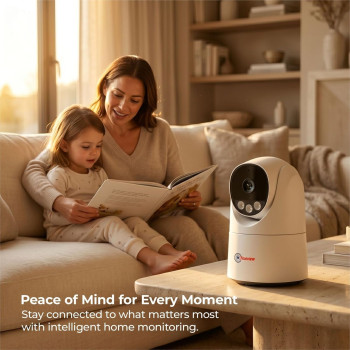 Trueview 3MP Wi-Fi ATC Robot Camera | CCTV Camera | Color Night Vision | Pan Tilt | Smart Tracking | 2-Way Audio | Memory Card & Cloud | T18296S BIS-ER (STQC Certified)