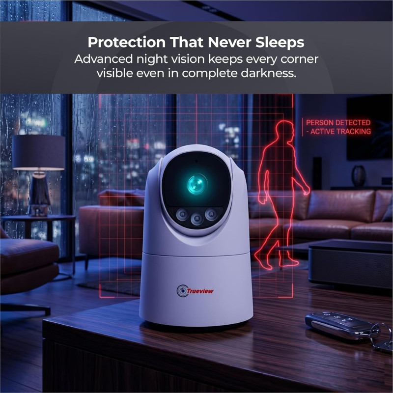 Trueview 3MP WiFi Robot CCTV Camera | Color Night Vision | PTZ T18296S BIS-ER
