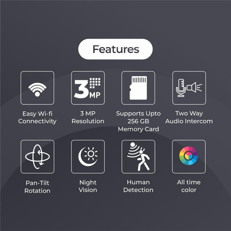 Trueview 3MP WiFi Robot CCTV Camera | Color Night Vision | PTZ T18296S BIS-ER