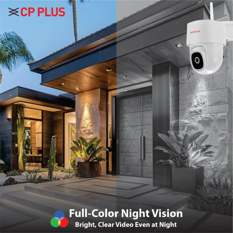 CP PLUS 4MP Quad HD Wi-Fi CCTV Camera | 360 degree Pan & Tilt | Full-Color Night Vision | Smart Detection Suite | CTC Cyber Secure Tech | OK Google | View & Talk | Cloud Recording - CP-Z45Q