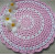 Woollen Handmade Crochet Table Mat| 15 inch Thal posh (Pink White)