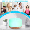 Aromatherapy Essential Oil Diffuser | 500ml Ultrasonic Cool Mist Humidifier with 7 LED Lights, Timer, Auto Shut-Off | Adjustable Mist Modes Quiet Aroma Humidifer for Home, Bedroom, Office