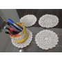 Handmade Crochet Round Doily (Beige in Color) | Set of 4 in 10 cms Diameter