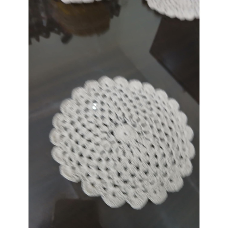 Handmade Crochet Round Doily (Beige in Color) | Set of 4 in 10 cms Diameter